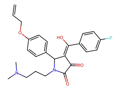 1-[3-(dimethylamino)propyl]-4-(4-fluorobenzoyl)-3-hydroxy-5-[4-(prop-2-en-1-yloxy)phenyl]-2,5-dihydro-1H-pyrrol-2-one structure