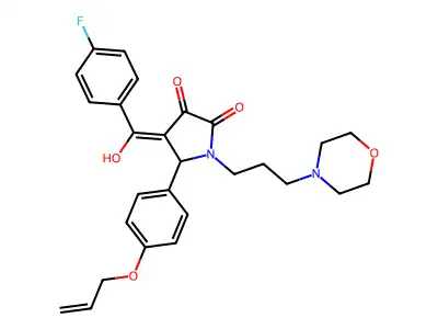 4-(4-fluorobenzoyl)-3-hydroxy-1-[3-(morpholin-4-yl)propyl]-5-[4-(prop-2-en-1-yloxy)phenyl]-2,5-dihydro-1H-pyrrol-2-one structure