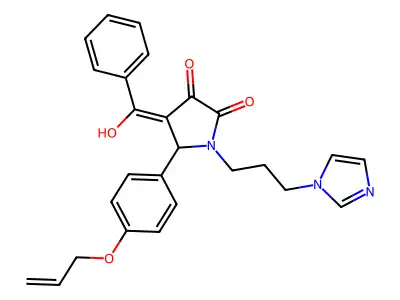 4-[hydroxy(phenyl)methylidene]-1-(3-imidazol-1-ylpropyl)-5-(4-prop-2-enoxyphenyl)pyrrolidine-2,3-dione structure