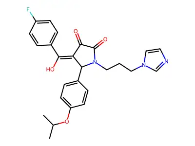 4-(4-fluorobenzoyl)-3-hydroxy-1-[3-(1H-imidazol-1-yl)propyl]-5-[4-(propan-2-yloxy)phenyl]-2,5-dihydro-1H-pyrrol-2-one structure