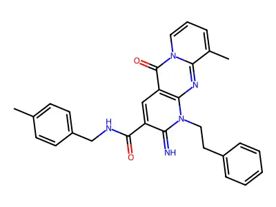 2-imino-10-methyl-N-(4-methylbenzyl)-5-oxo-1-(2-phenylethyl)-1,5-dihydro-2H-dipyrido[1,2-a:2',3'-d]pyrimidine-3-carboxamide structure