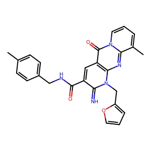1-(2-furylmethyl)-2-imino-10-methyl-N~3~-(4-methylbenzyl)-5-oxo-1,5-dihydro-2H-dipyrido[1,2-a:2,3-d]pyrimidine-3-carboxamide structure