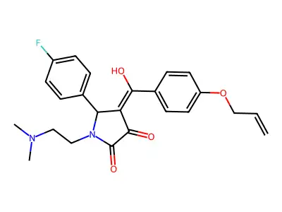 1-(2-dimethylaminoethyl)-5-(4-fluorophenyl)-4-[hydroxy-(4-prop-2-enoxyphenyl)methylidene]pyrrolidine-2,3-dione structure