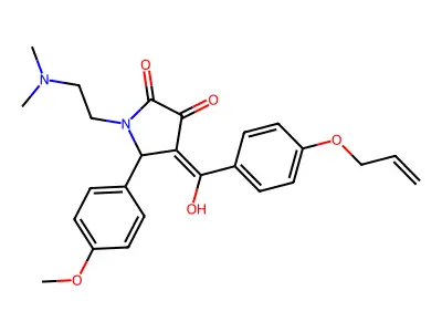 1-(2-dimethylaminoethyl)-4-[hydroxy-(4-prop-2-enoxyphenyl)methylidene]-5-(4-methoxyphenyl)pyrrolidine-2,3-dione structure