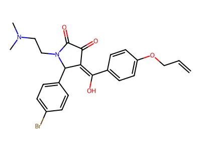 5-(4-bromophenyl)-1-(2-dimethylaminoethyl)-4-[hydroxy-(4-prop-2-enoxyphenyl)methylidene]pyrrolidine-2,3-dione structure