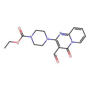 Ethyl 4-(3-formyl-4-oxo-4H-pyrido[1,2-a]pyrimidin-2-yl)-1-piperazinecarboxylate structure
