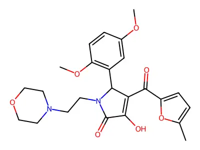 5-(2,5-dimethoxyphenyl)-3-hydroxy-4-[(5-methyl(2-furyl))carbonyl]-1-(2-morphol in-4-ylethyl)-3-pyrrolin-2-one structure