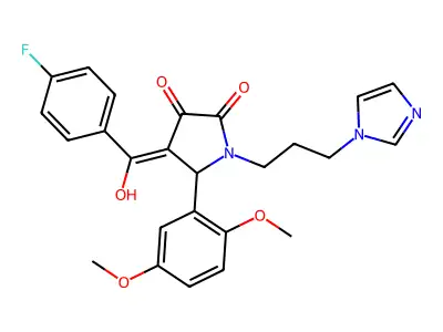 5-(2,5-dimethoxyphenyl)-4-(4-fluorobenzoyl)-3-hydroxy-1-[3-(1H-imidazol-1-yl)propyl]-2,5-dihydro-1H-pyrrol-2-one structure