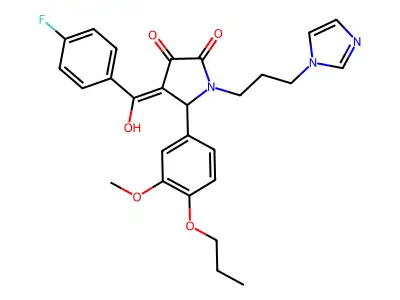 4-(4-fluorobenzoyl)-3-hydroxy-1-[3-(1H-imidazol-1-yl)propyl]-5-(3-methoxy-4-propoxyphenyl)-2,5-dihydro-1H-pyrrol-2-one structure