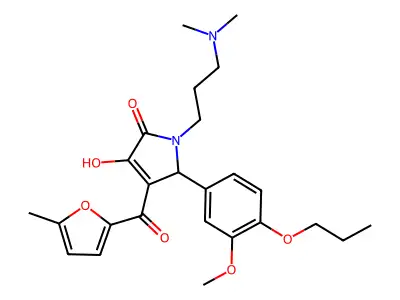 1-[3-(dimethylamino)propyl]-3-hydroxy-5-(3-methoxy-4-propoxyphenyl)-4-[(5-meth yl(2-furyl))carbonyl]-3-pyrrolin-2-one structure
