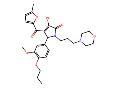 3-hydroxy-5-(3-methoxy-4-propoxyphenyl)-4-[(5-methyl(2-furyl))carbonyl]-1-(3-m orpholin-4-ylpropyl)-3-pyrrolin-2-one structure