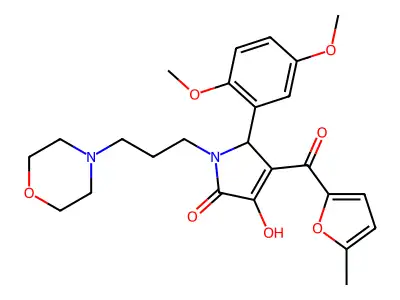 5-(2,5-dimethoxyphenyl)-3-hydroxy-4-(5-methyl-2-furoyl)-1-[3-(4-morpholinyl)propyl]-1,5-dihydro-2H-pyrrol-2-one structure