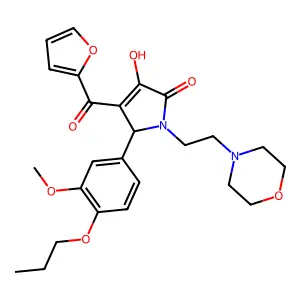 4-(2-furylcarbonyl)-3-hydroxy-5-(3-methoxy-4-propoxyphenyl)-1-(2-morpholin-4-y lethyl)-3-pyrrolin-2-one structure