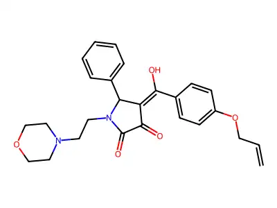3-hydroxy-1-[2-(morpholin-4-yl)ethyl]-5-phenyl-4-[4-(prop-2-en-1-yloxy)benzoyl]-2,5-dihydro-1H-pyrrol-2-one structure