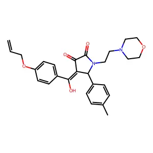 3-hydroxy-5-(4-methylphenyl)-1-[2-(morpholin-4-yl)ethyl]-4-[4-(prop-2-en-1-yloxy)benzoyl]-2,5-dihydro-1H-pyrrol-2-one structure