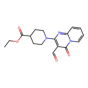 ethyl 1-(3-formyl-4-oxo-4H-pyrido[1,2-a]pyrimidin-2-yl)piperidine-4-carboxylate structure