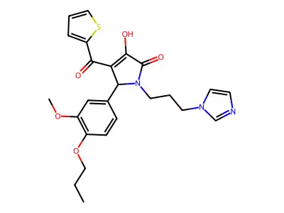 3-hydroxy-1-(3-imidazolylpropyl)-5-(3-methoxy-4-propoxyphenyl)-4-(2-thienylcar bonyl)-3-pyrrolin-2-one structure