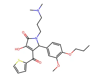 1-[3-(dimethylamino)propyl]-3-hydroxy-5-(3-methoxy-4-propoxyphenyl)-4-(2-thien ylcarbonyl)-3-pyrrolin-2-one structure