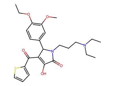 1-[3-(diethylamino)propyl]-5-(4-ethoxy-3-methoxyphenyl)-3-hydroxy-4-(2-thienyl carbonyl)-3-pyrrolin-2-one structure