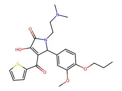 1-(2-(dimethylamino)ethyl)-3-hydroxy-5-(3-methoxy-4-propoxyphenyl)-4-(thiophene-2-carbonyl)-1H-pyrrol-2(5H)-one structure