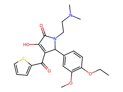 1-(2-(dimethylamino)ethyl)-5-(4-ethoxy-3-methoxyphenyl)-3-hydroxy-4-(thiophene-2-carbonyl)-1H-pyrrol-2(5H)-one structure