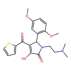 5-(2,5-dimethoxyphenyl)-1-(2-(dimethylamino)ethyl)-3-hydroxy-4-(thiophene-2-carbonyl)-1H-pyrrol-2(5H)-one structure