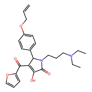 1-[3-(diethylamino)propyl]-4-(2-furylcarbonyl)-3-hydroxy-5-(4-prop-2-enyloxyph enyl)-3-pyrrolin-2-one structure