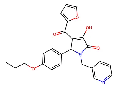 4-(furan-2-carbonyl)-3-hydroxy-5-(4-propoxyphenyl)-1-(pyridin-3-ylmethyl)-1H-pyrrol-2(5H)-one structure