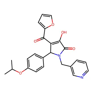 4-(furan-2-carbonyl)-3-hydroxy-5-(4-isopropoxyphenyl)-1-(pyridin-3-ylmethyl)-1H-pyrrol-2(5H)-one structure
