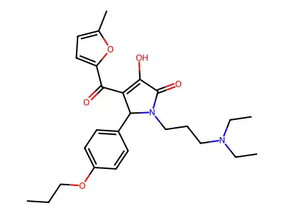 1-[3-(diethylamino)propyl]-3-hydroxy-4-[(5-methyl(2-furyl))carbonyl]-5-(4-prop oxyphenyl)-3-pyrrolin-2-one structure