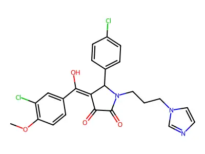 4-(3-chloro-4-methoxybenzoyl)-5-(4-chlorophenyl)-3-hydroxy-1-[3-(1H-imidazol-1-yl)propyl]-2,5-dihydro-1H-pyrrol-2-one structure