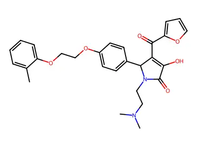 1-[2-(dimethylamino)ethyl]-4-(2-furylcarbonyl)-3-hydroxy-5-{4-[2-(2-methylphen oxy)ethoxy]phenyl}-3-pyrrolin-2-one structure