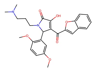 4-(benzo[d]furan-2-ylcarbonyl)-5-(2,5-dimethoxyphenyl)-1-[3-(dimethylamino)pro pyl]-3-hydroxy-3-pyrrolin-2-one structure