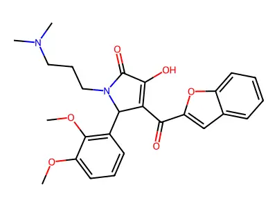 4-(benzo[d]furan-2-ylcarbonyl)-5-(2,3-dimethoxyphenyl)-1-[3-(dimethylamino)pro pyl]-3-hydroxy-3-pyrrolin-2-one structure