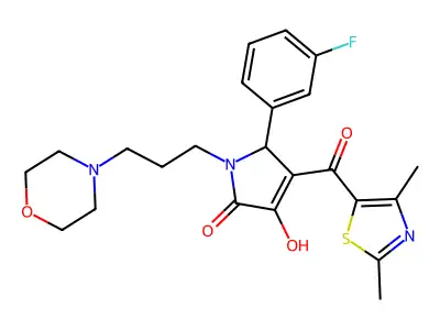 4-[(2,4-Dimethyl(1,3-thiazol-5-yl))carbonyl]-5-(3-fluorophenyl)-3-hydroxy-1-(3-morpholin-4-ylpropyl)-3-pyrrolin-2-one structure