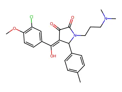 4-(3-chloro-4-methoxybenzoyl)-1-[3-(dimethylamino)propyl]-3-hydroxy-5-(4-methylphenyl)-2,5-dihydro-1H-pyrrol-2-one structure