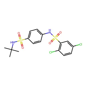 N-[4-(tert-butylsulfamoyl)phenyl]-2,5-dichlorobenzenesulfonamide structure