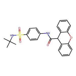 N-[4-(tert-butylsulfamoyl)phenyl]-9H-xanthene-9-carboxamide structure