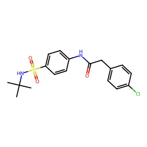 N-[4-(tert-butylsulfamoyl)phenyl]-2-(4-chlorophenyl)acetamide structure