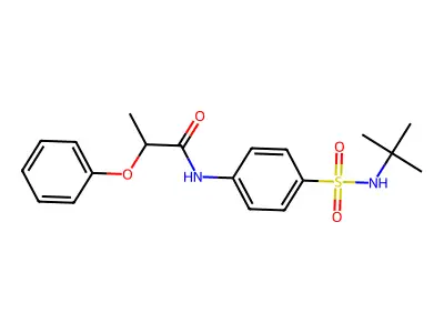 N-[4-(tert-butylsulfamoyl)phenyl]-2-phenoxypropanamide structure