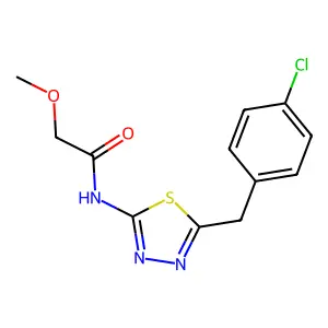 N-[5-[(4-chlorophenyl)methyl]-1,3,4-thiadiazol-2-yl]-2-methoxyacetamide structure