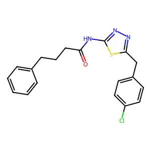 N-[5-(4-chlorobenzyl)-1,3,4-thiadiazol-2-yl]-4-phenylbutanamide structure