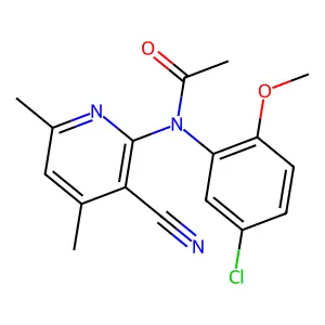 N-(5-chloro-2-methoxyphenyl)-N-(3-cyano-4,6-dimethylpyridin-2-yl)acetamide structure