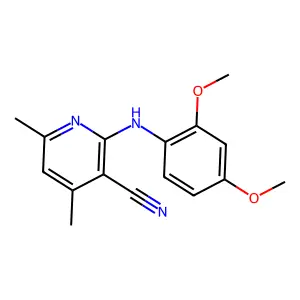 2-[(2,4-Dimethoxyphenyl)amino]-4,6-dimethylnicotinonitrile structure