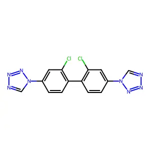 1-[3-Chloro-4-[2-chloro-4-(tetrazol-1-yl)phenyl]phenyl]tetrazole structure