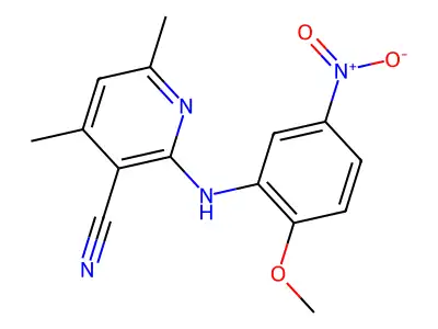 2-(2-Methoxy-5-nitroanilino)-4,6-dimethylpyridine-3-carbonitrile structure
