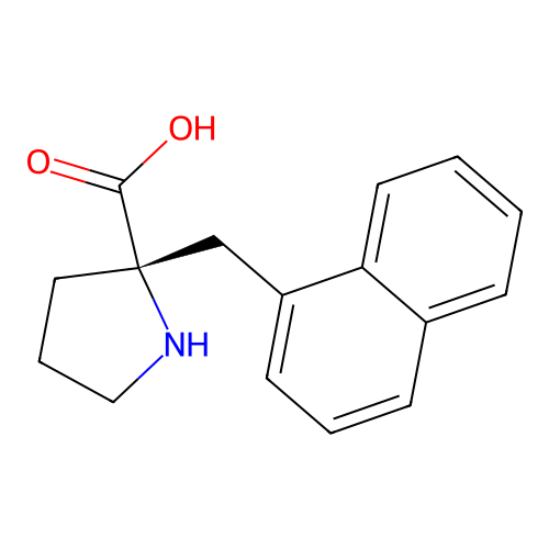 (S)-2-(naphthalen-1-ylmethyl)pyrrolidine-2-carboxylic acid structure