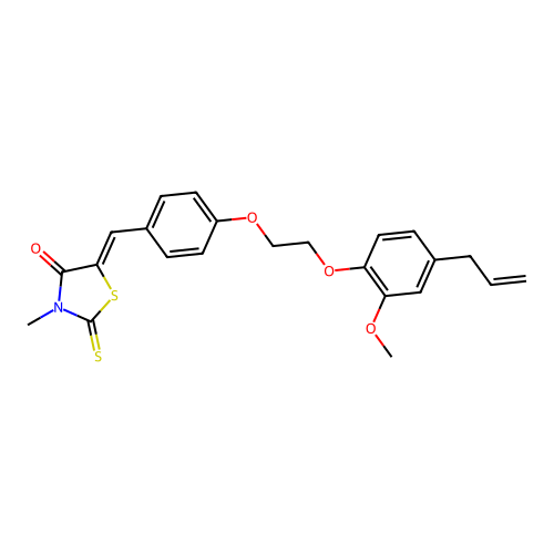 5-{4-[2-(4-allyl-2-methoxyphenoxy)ethoxy]benzylidene}-3-methyl-2-thioxo-1,3-thiazolidin-4-one structure