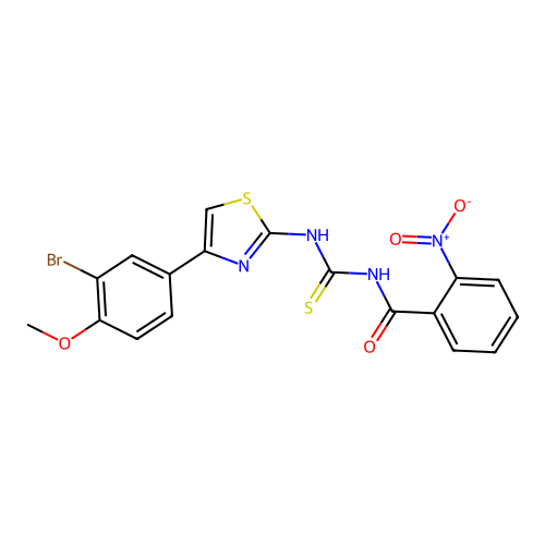 N-{[4-(3-bromo-4-methoxyphenyl)-1,3-thiazol-2-yl]carbamothioyl}-2-nitrobenzamide structure