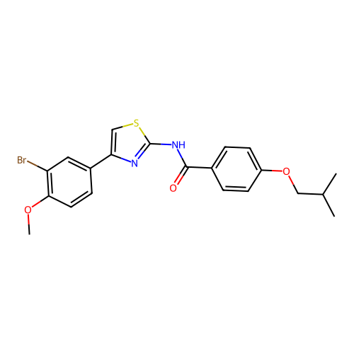 N-[4-(3-bromo-4-methoxyphenyl)-1,3-thiazol-2-yl]-4-(2-methylpropoxy)benzamide structure